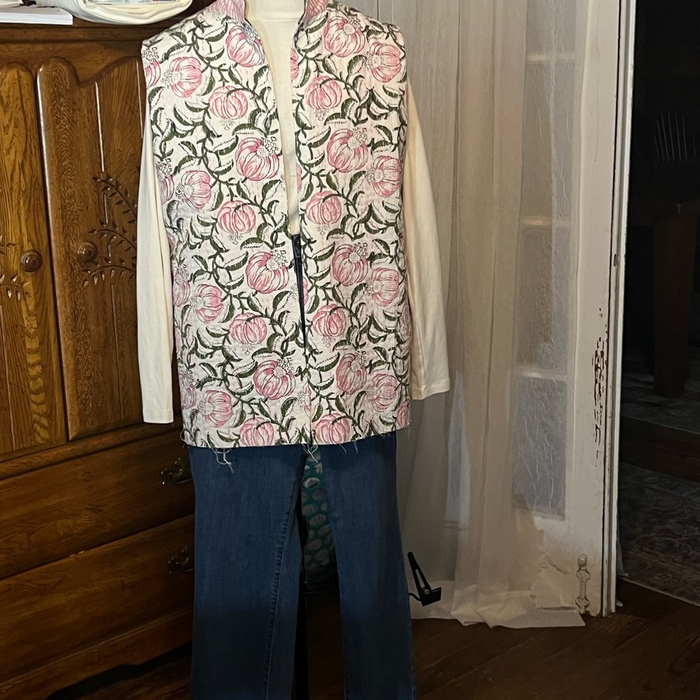 Floral Pink and Green Vest